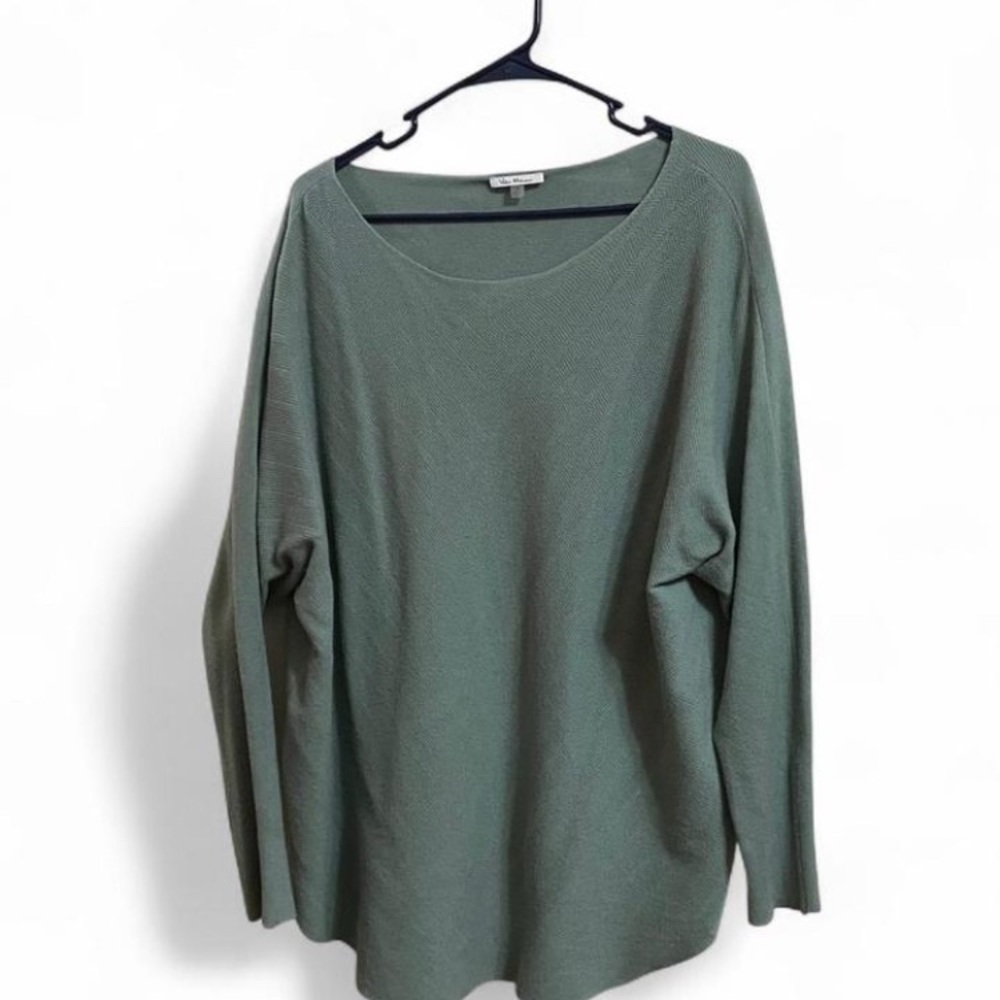 Vila Milano Turquoise Blue Women's Herringbone Knit Tunic Sweater 1X